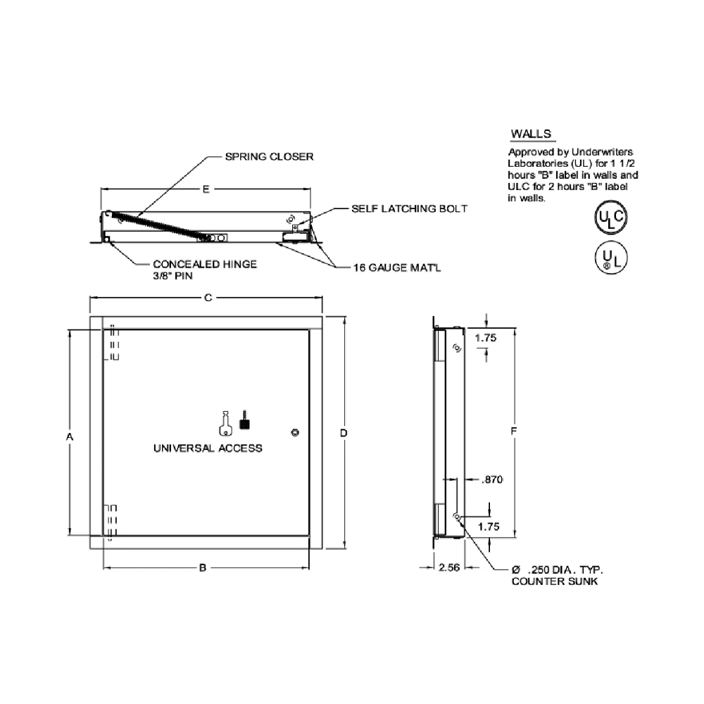 24" x 72" Oversized Fire Rated Doors For Walls - Single Leaf