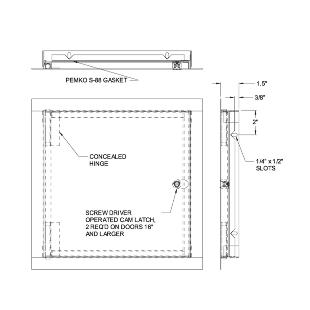 16" x 16" Smoke Seal Door - Non-Fire-Rated for Walls and Ceilings