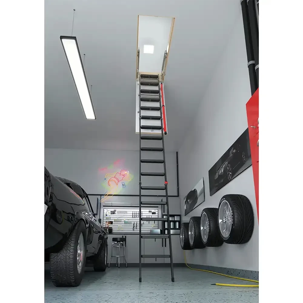 30" x 56½" Insulated Metal Attic Ladder - 375 lbs. Load Capacity