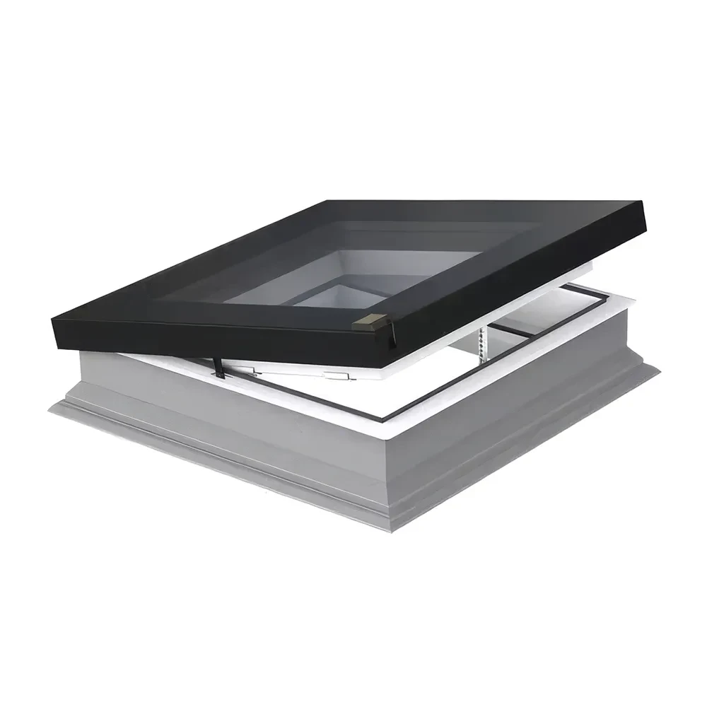 30" x 36" Solar Vented Flat Roof Deck-Mounted Skylight Triple glazed