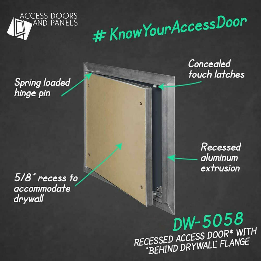 16" x 16" Recessed Panel with "Behind Drywall" Flange - 5/8" Inlay