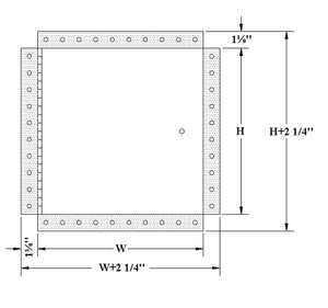 12 x 12 - Fire-Rated Insulated Drywall Panel with Mud in Flange California Access Doors