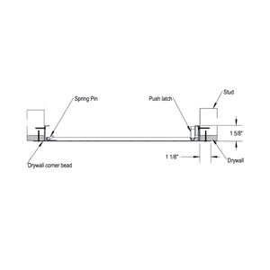 12 x 16 Flush Panel with Concealed Latch and Drywall Flange California Access Doors