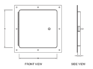 10 x 10 - 2 Hour Fire-Rated Un-Insulated Surface Mount Access Door California Access Doors