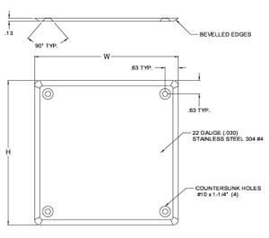 14 x 14 Stainless Steel Universal Access Cover California Access Doors