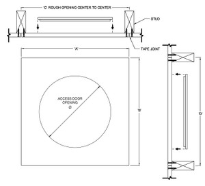 16 x 16 Round Glass Fiber Reinforced Cement California Access Doors