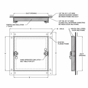 12 x 12 Self-Stick Duct Panel California Access Doors