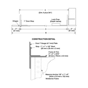 18 x 18 High Security 7 Gauge Access Panel For Detention Applications California Access Doors