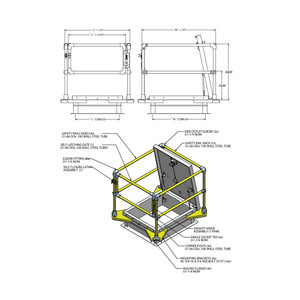 36 x 36 Roof Hatch Safety Rails California Access Doors