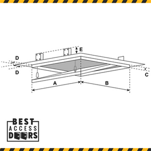 24 x 24 Invisa Hatch Air/Dust Resistant Drywall Inlay with Fully Detachable Hatch California Access Doors