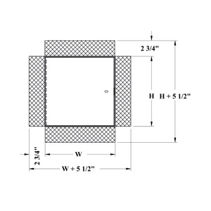 10 x 10 Fire Rated Insulated Access Panel with Plaster Flange California Access Doors