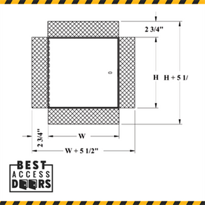 22 x 36 Fire Rated Insulated Access Panel with Plaster Flange California Access Doors