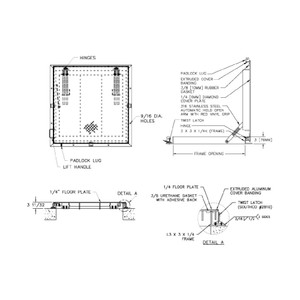 24 x 24 Flood Tight Floor Hatch California Access Doors