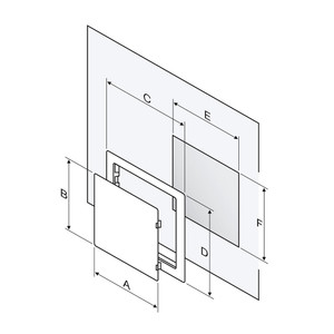 8 x 8 Plastic Access Door for Drywall California Access Doors