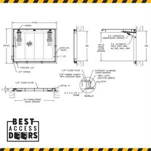 30 x 30 Flood Tight Floor Hatch California Access Doors
