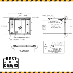 30 x 36 Gas Tight Floor Hatch California Access Doors