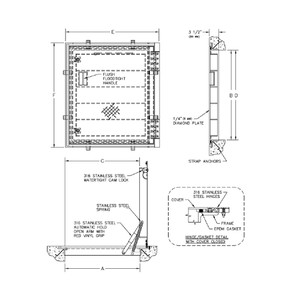 30 x 48 Gas Tight Floor Hatch California Access Doors