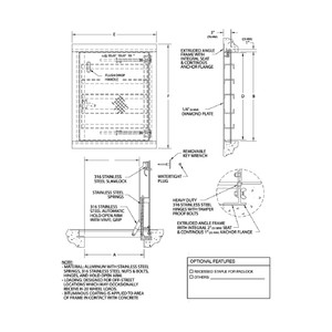 60" x 60" H20 Loading Floor Door - Double Leaf