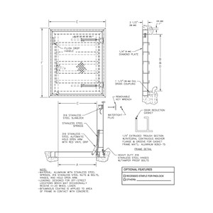 30 x 36 Watertight Floor Hatch with H20 Loading California Access Doors