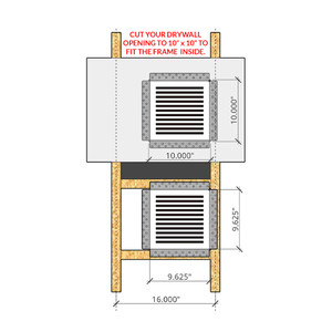 10" Exhaust Fan Grille - Removable Magnetic Cover