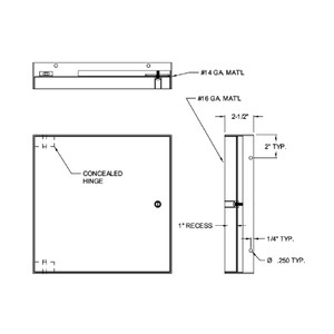 12 x 12 Recessed Panel with Pin Hinge and No Flange California Access Doors