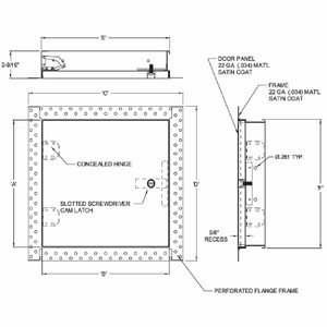 24 x 24 Recessed Panel with Drywall Bead Flange California Access Doors