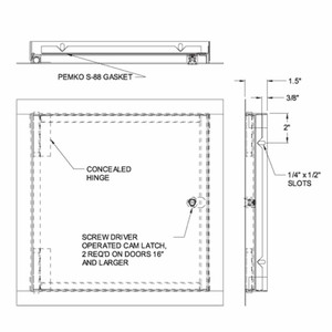 24 x 24 Flush Fully-Gasketed Panel California Access Doors