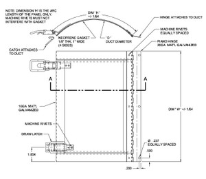 18 Diameter Round Duct Door - 19 x 15 Duct Panel California Access Doors