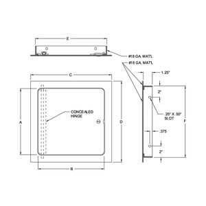 8" x 8" Universal Flush Premium Access Door with Flange - Stainless Steel