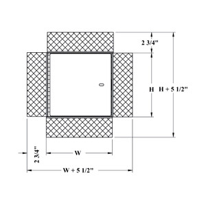 12 x 12 - Fire Rated Un-Insulated Access Door with Plaster Flange California Access Doors