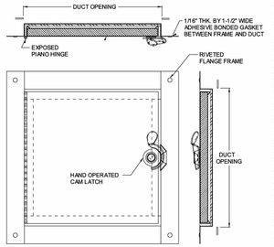 24 x 24 Duct Panel for Fiberglass Ducts California Access Doors