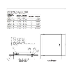 16 x 16 Acoustical Tile Panel California Access Doors