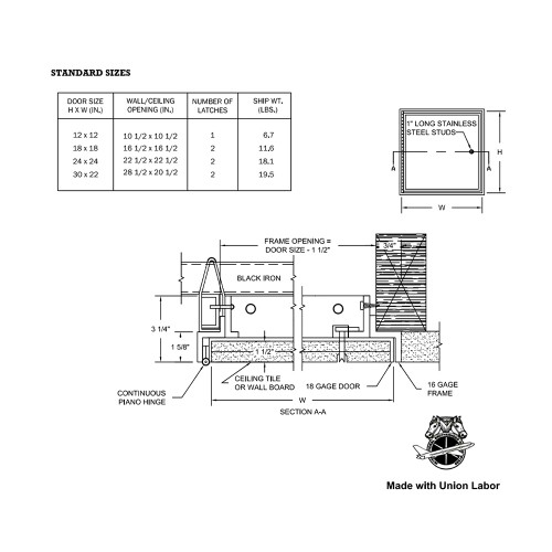 24" x 24" Lead Lined Access Door Best Access Doors