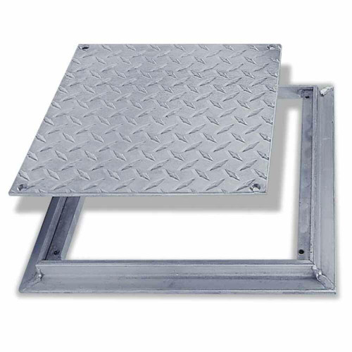 12" x 12" Removable Flush Floor Panel -  Diamond Plate