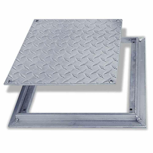 18" x 18" Removable Flush Floor Panel -  Diamond Plate