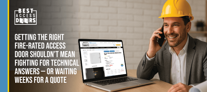 Getting the Right Fire-Rated Access Door Shouldn’t Mean Fighting for Technical Answers — Or Waiting Weeks for a Quote
