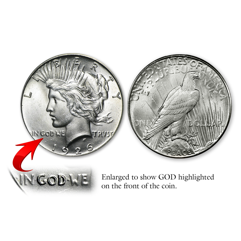 1926 "GOD" Silver Peace Dollar - National Collector's Mint