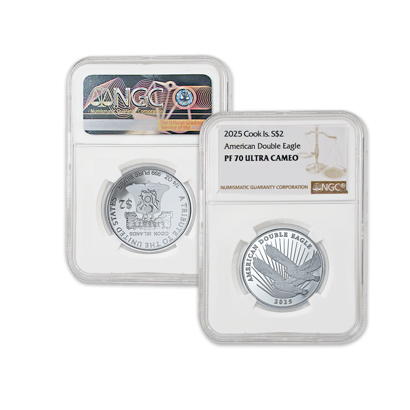 2025 Cook Island $2 Double Eagle 1/4oz PR70