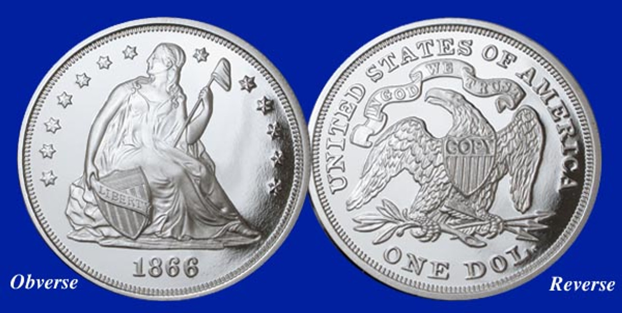 1866 “No Motto” Silver Dollar Tribute Proof