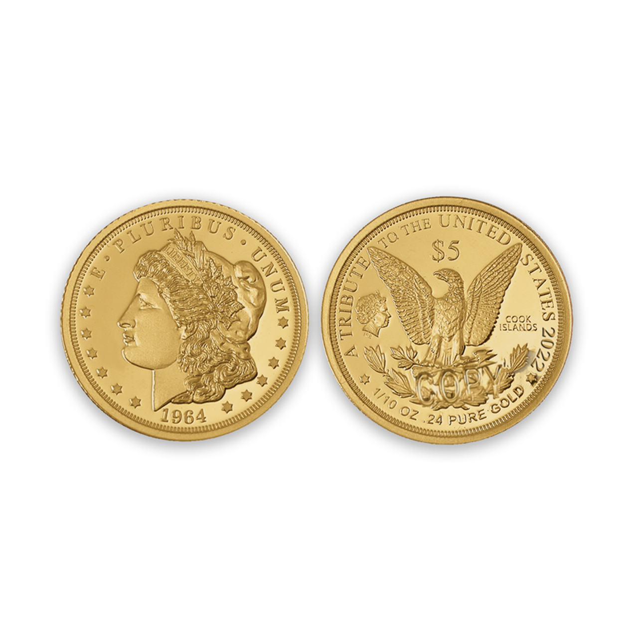 2022 .24 Pure Gold Morgan $5 Coin - National Collector's Mint