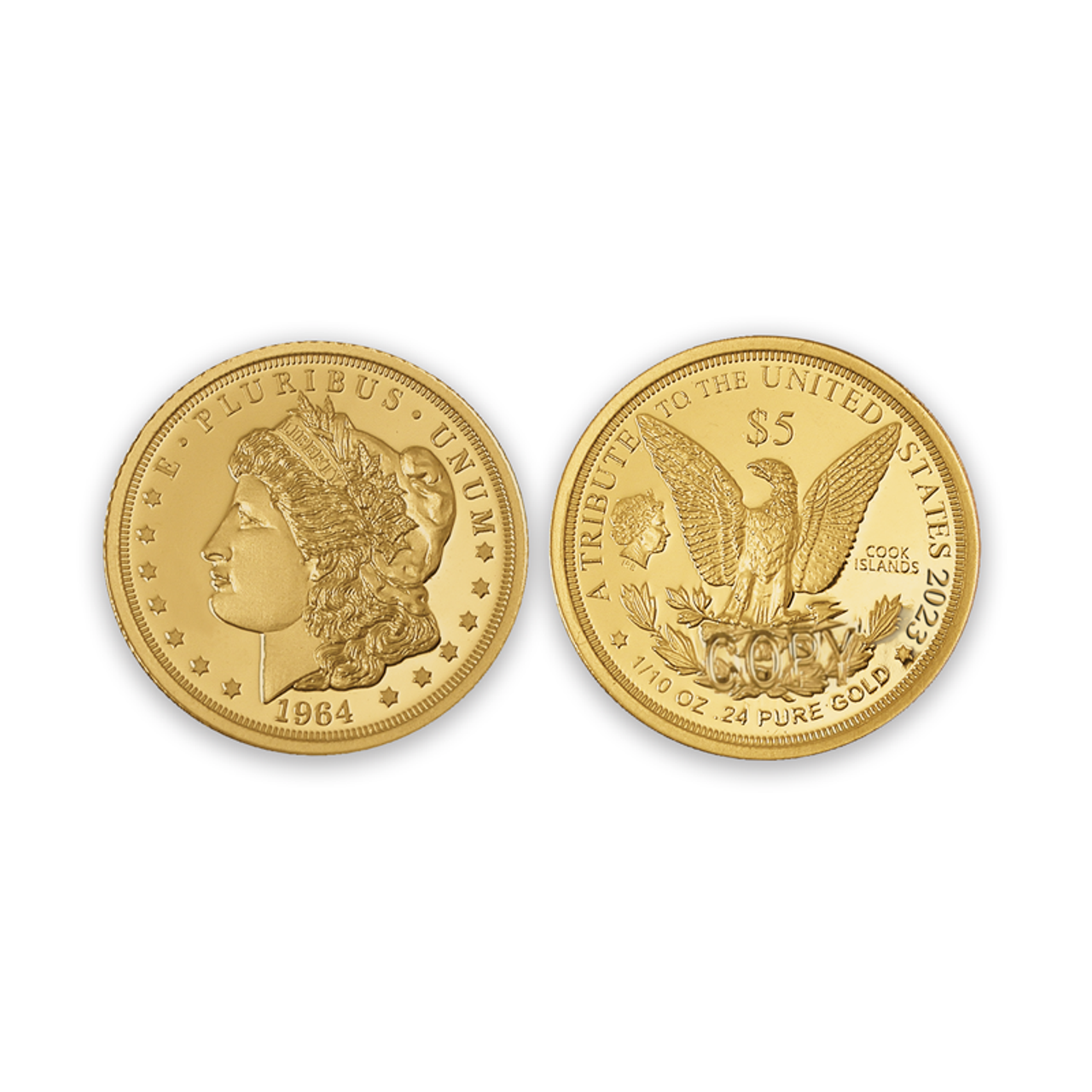 2022 .24 Pure Gold Morgan $5 Coin - National Collector's Mint