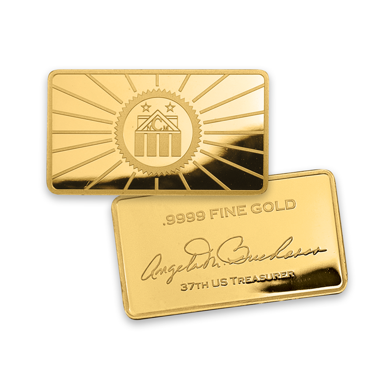 A photo of the Official NCM .9999 Pure Gold Bars