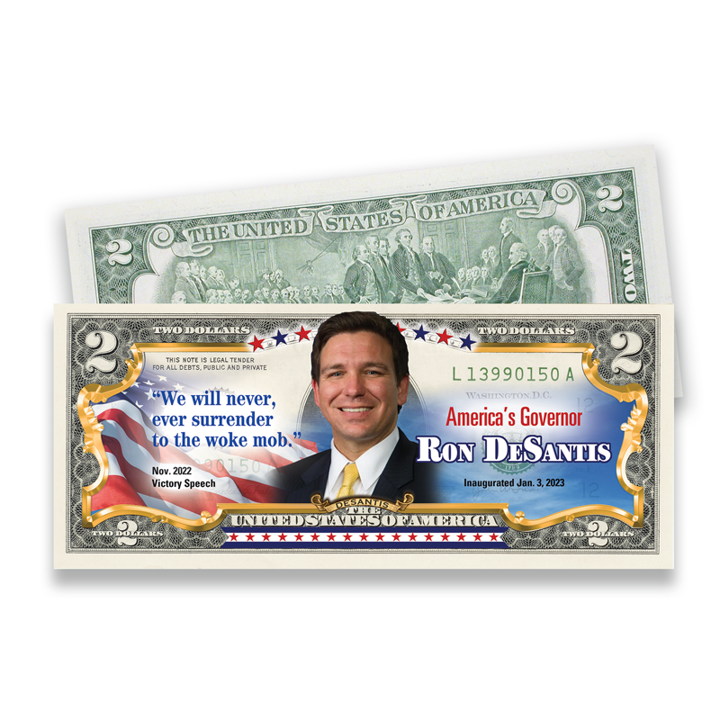 A picture of the Full Color America's Governor $2 Bill