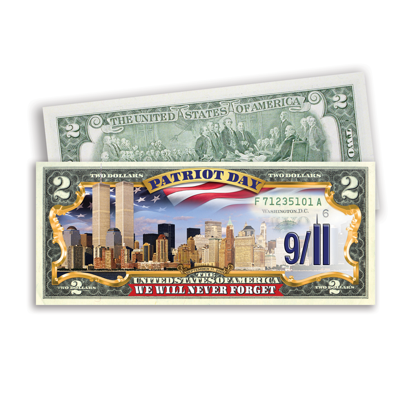 A picture of the 2023 Patriot Day Full Color $2 Bill