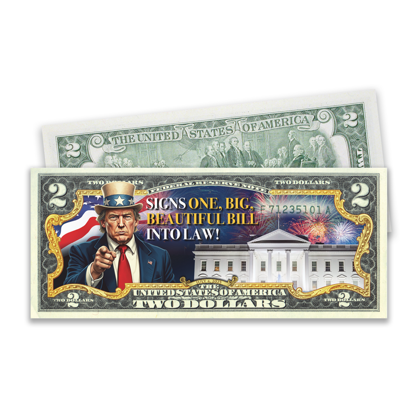 A picture of Big Beautiful Full Color $2 Bill