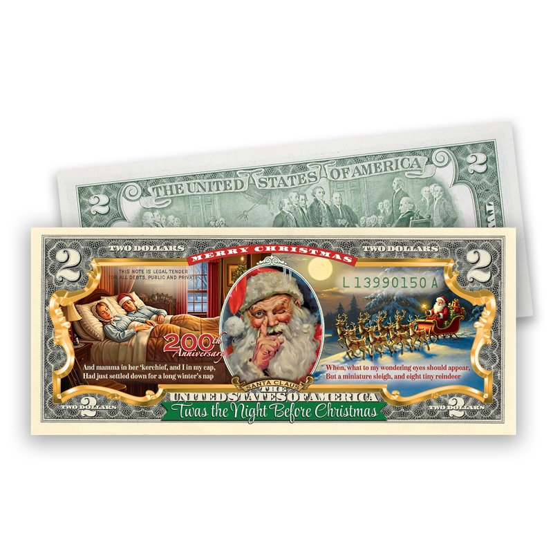 A picture of 2025 Night Before Christmas Color $2 Bill