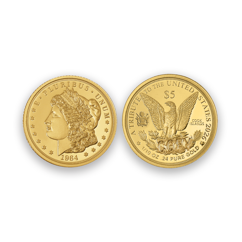 A picture of .24 Pure Gold 2026 Morgan $5 Coin
