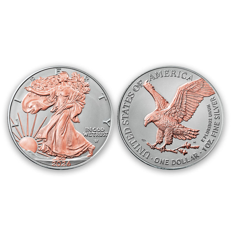 A picture of 2026 "Rose Gold" Silver Eagle Dollar