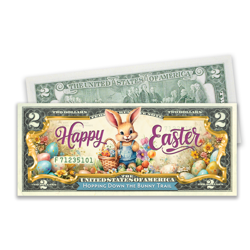 A picture of 2026 "Happy Easter" Full Color $2 Bill
