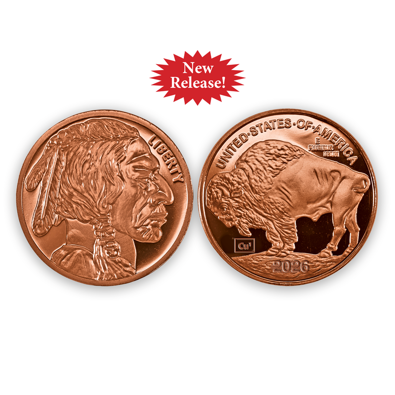 A picture of 2026 Pure Copper Buffalo Proof